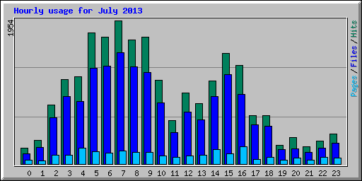 Hourly usage for July 2013
